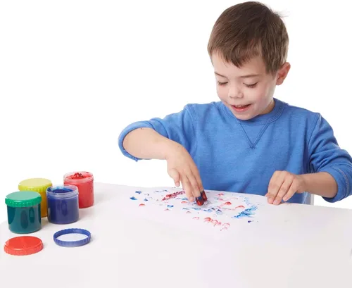 Vista 3 de Melissa & Doug Juego de pintura para dedos (4 piezas) - Rojo, Amarillo, Azul, Verde