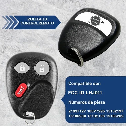 Vista 4 de Llavero control remoto de acceso sin llave de reemplazo con 3 botones de Keylessoption , Negro
