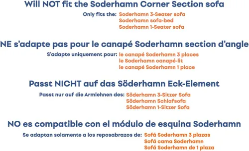 Vista 3 de Comfort Works Soderhamn Funda para reposabrazos, funda de repuesto para sofá IKEA Soderhamn de 3 plazas (fundas para reposabrazos)