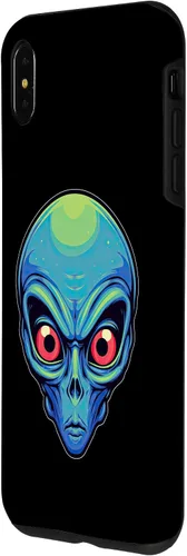 Vista 14 de iPhone 13 Pro Max Alien Face UFO Alien Head Funny Alien Case
