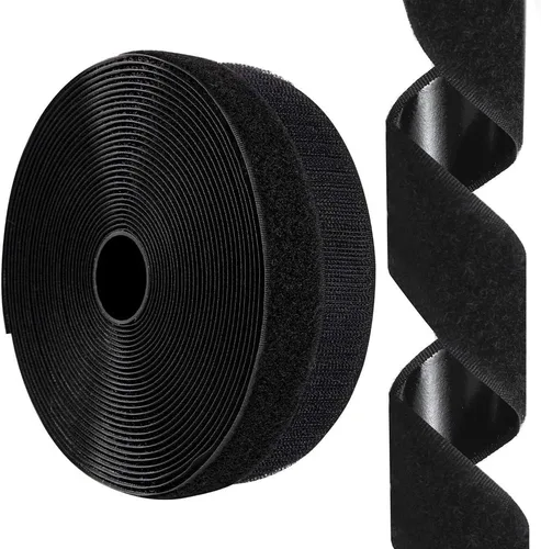Vista 16 de SOURRI Cinta de velcro grande de 4'' x 20 pies con gancho y bucle, tiras autoadhesivas de servicio pesado, evitan que los cojines del sofá se