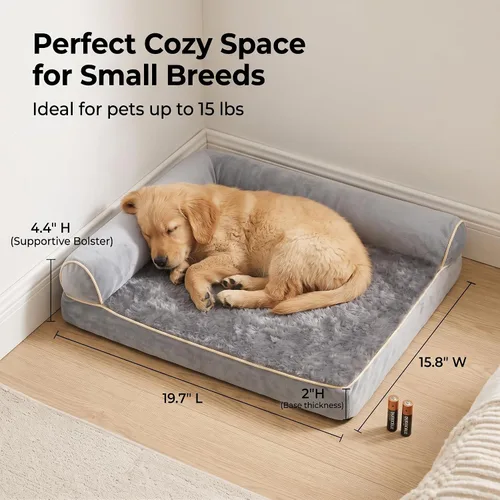 Vista 2 de Cama ortopédica para perros pequeños de 20 x 16 pulgadas, cama de espuma