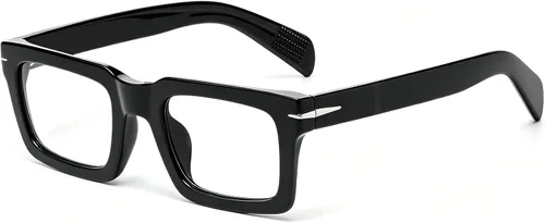 Vista 7 de AIEYEZO Gafas de luz azul para mujeres y hombres, marco cuadrado, color negro, rectangular, para computadora, juegos, bloqueo de luz azul