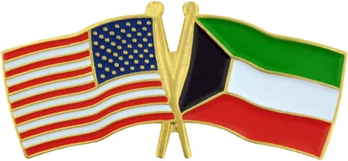 Vista 170 de PinMart Pin de solapa esmaltado con bandera de la amistad cruzada de Estados Unidos y el mundo