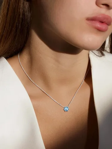 Vista 2 de 925 Sterling Silver Pendant Necklaces for Women, HeartRound Birthstone Necklaces Birthday Jewelry for Mother Wife Daughter (with Gift Box)