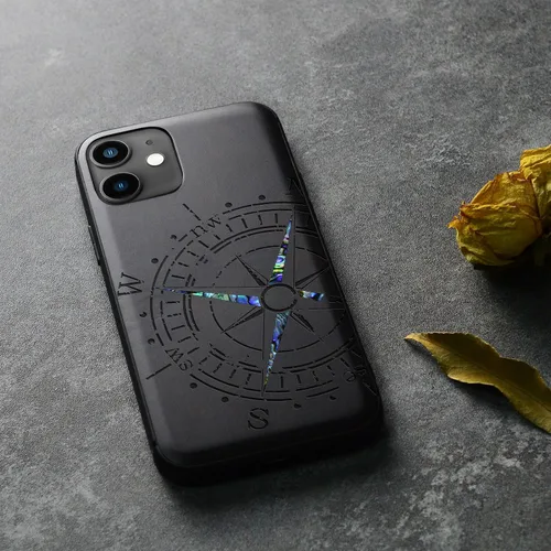 Vista 4 de Carveit Funda protectora de madera de diseñador para iPhone 11 [grabado de madera e incrustaciones de carcasa] compatible con iPhone 11