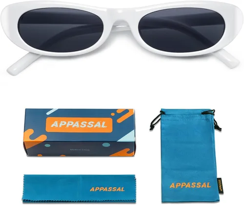 Vista 6 de Gafas de sol ovaladas retro para mujer y hombre, estilo vintage, rectangulares, estrechas, AP3694