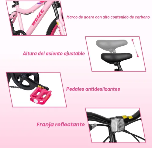 Vista 5 de WEIZE 20 24 inch Mountain Bike Trail MTB Bicycle for Teen Girl