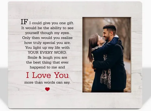 Vista 2 de HALUOSI Regalos de amor para ella y él, regalos románticos de San Valentín para novio, novia, esposa, marido, parejas, regalos de marco de fotos