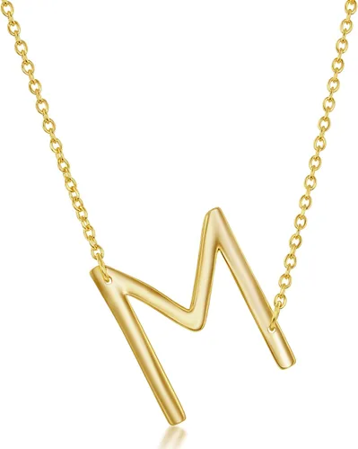 Vista 39 de Dainty Sideways Initial Necklace for Women – Sterling Silver or 14K Gold Plated 20mm Alphabet Letter Pendant