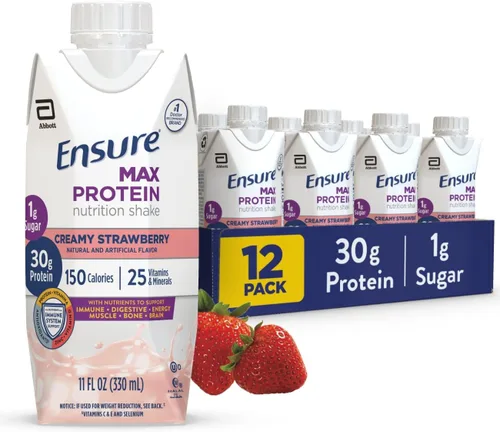 Vista 14 de Ensure Max Protein - Batido de proteína sabor a pastel de cumpleaños Listo para beber 30 gramos de proteína para la salud muscular 1 gramo