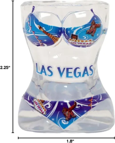 Vista 5 de Las Vegas Nevada Bikini Cuerpo Completo Azul Vaso de chupito 3D