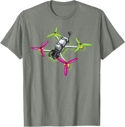 Vista 33 de Freestyle FPV Racing Drone Pilot Acro Quadcopter - Camiseta de sandía, Negro, S