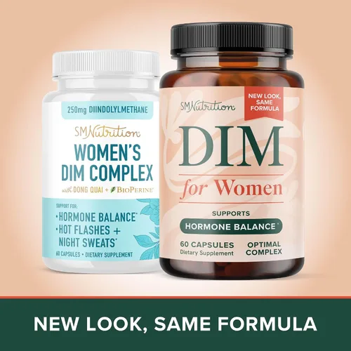Vista 5 de SMNutrition Suplemento DIM para mujeres, mio-inositol y D-Chiro inositol Paquete de equilibrio hormonal con proporción 40:1 (30 porciones)