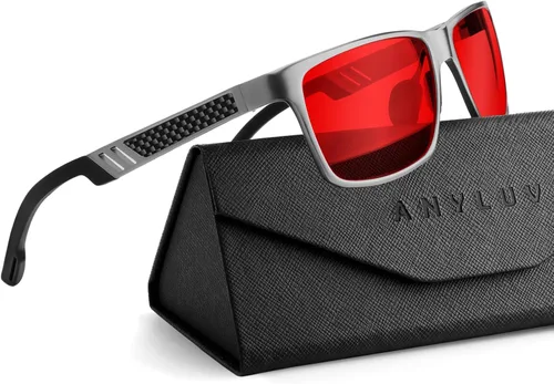 Vista 27 de ANYLUV Blue Light Blocking Glasses Men Computer Gaming Glasses Lightweight Al-Mg Metal Anti Eyestrain Eye Protection