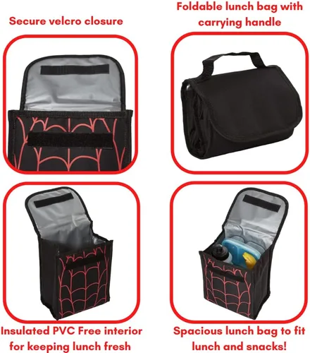 Vista 5 de RALME Juego de mochila para niños, 16 pulgadas, 6 piezas, incluye bolsa de almuerzo plegable, botella de agua, llavero y estuche para lápices