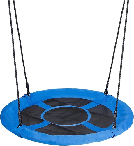 Vista 9 de ZENY Juego de columpio de 40 pulgadas para patio de recreo, plataforma redonda para interiores y exteriores, plataforma de columpio para niños, tela