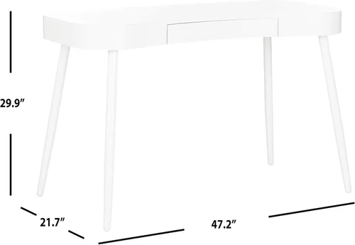 Vista 3 de Safavieh Home Collection Madan Mid-Century - Escritorio blanco escandinavo con un cajón