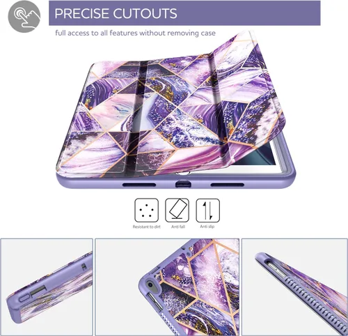 Vista 4 de SURITCH Funda para iPad Air 3 2019 (3ª generación)/iPad Pro 10.5 2017, [Protector de pantalla integrado] [Soporte para lápiz] Funda protectora