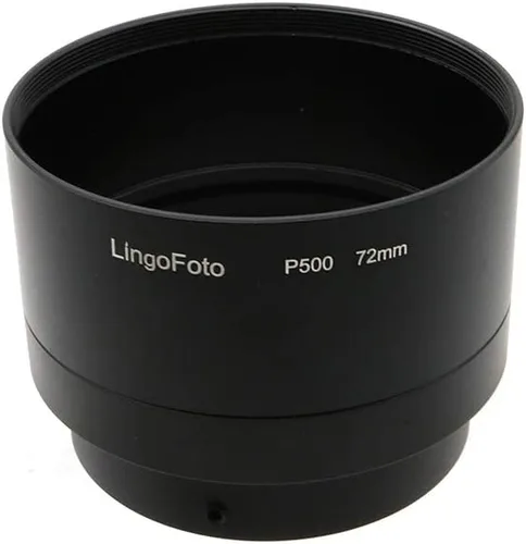 Vista 2 de Tubo adaptador de metal de 2.835 in para Nikon Coolpix P500, tubo adaptador de filtro negro