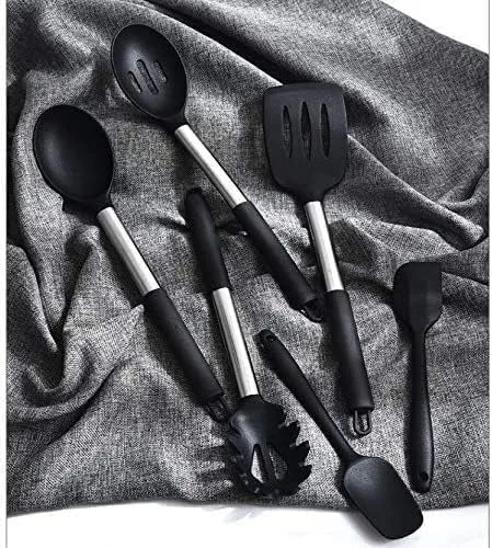 Vista 6 de Juego de utensilios de cocina, juego de utensilios de cocina, 14 piezas, resistente al calor, juego de utensilios de cocina de nailon antiadherente