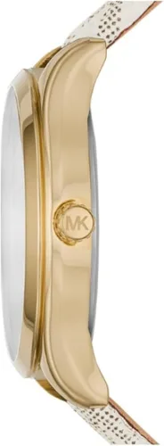 Vista 2 de Michael Kors MK2861 - Reloj de 1299in con esfera dorada piel blanca y crema con logotipo Jaycie