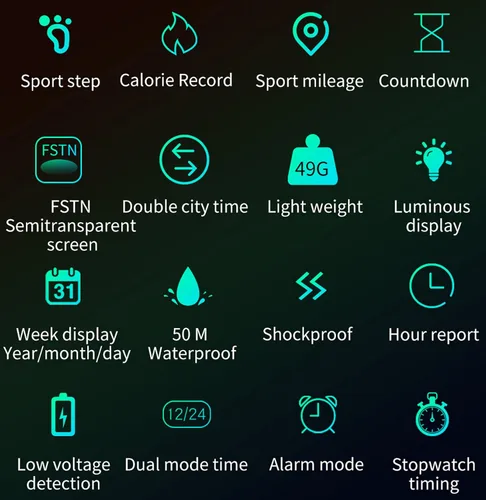 Vista 6 de findtime Relojes digitales para hombre, podómetro, contador de calorías, 5 ATM, impermeable, deportivo, militar, táctico, cronómetro, alarma