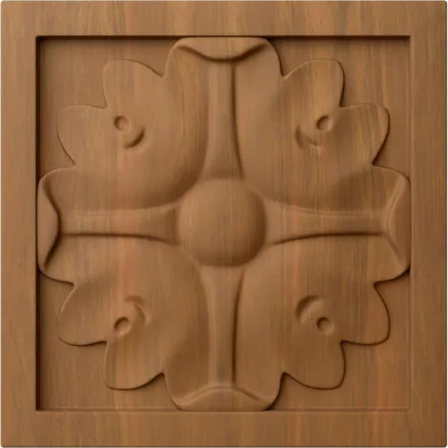 Vista 15 de Ekena Millwork ROS03X03X00EDAL Roseta cuadrada pequeña de Edimburgo, 3 pulgadas de ancho x 3 pulgadas de alto x 5/8 pulgadas de largo, aliso