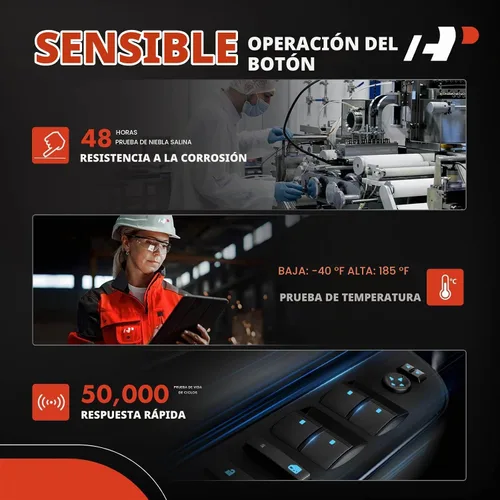 Vista 7 de A-Premium Interruptor de elevalunas eléctrico delantero derecho o trasero