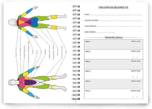 Vista 2 de The Gym Log - El cuaderno de registro perfecto para grabar tus entrenamientos: 8.26 x 5.8 pulgadas con 104 páginas y espacio para 100 entrenamientos