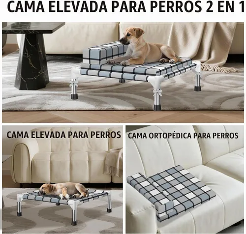 Vista 5 de Cama elevada para perros con cojín y refuerzo, camas elevadas para perros