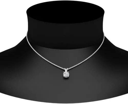 Vista 5 de Fascinating Diamonds 12-1 12 Carat LAB GROWN Diamond Solitaire Pendant IGI Certified 14K Gold 4 Prong Diamond Pendant Necklace For Women Very Good
