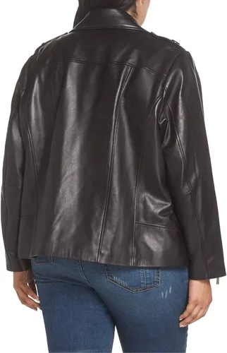 Vista 3 de Michael Kors Chaqueta clásica de cuero Moto de talla grande