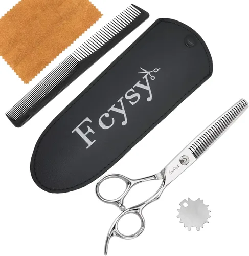 Vista 5 de Tijeras de adelgazamiento para corte de cabello, tijeras profesionales Fcysy de 6 pulgadas para adelgazar el cabello, tijeras de peluquería