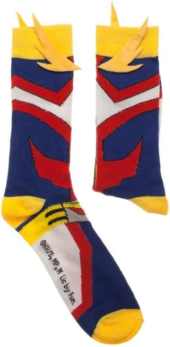 Vista 2 de Bioworld My Hero Academia All-Might Anime Cosplay Crew Calcetines con alas, Multi colorido