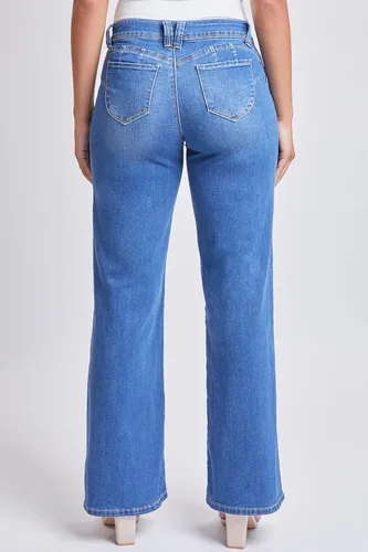 Vista 4 de YMI Wannabettabutt - Jeans sostenibles de pierna ancha y tiro bajo para mujer