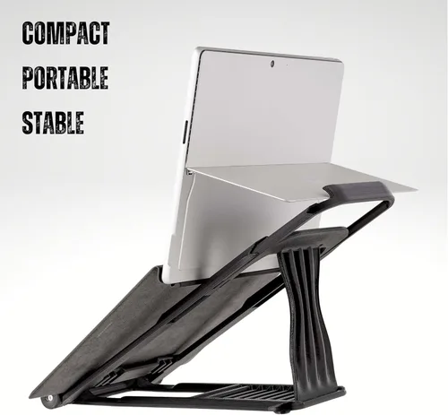 Vista 7 de Soporte para Surface Pro con teclado adjunto, soporte de escritorio ergonómico compatible con Surface Pro 11/10/9/8/7/6/5/X & Go - Altura ajustable