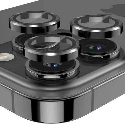 Vista 17 de YWXTW Diseñado para iPhone 14 Pro/iPhone 14 Pro Max Protector de Lente de Cámara Brillante, [Nuevo Diseño con Purpurina] Vidrio Templado de Metal