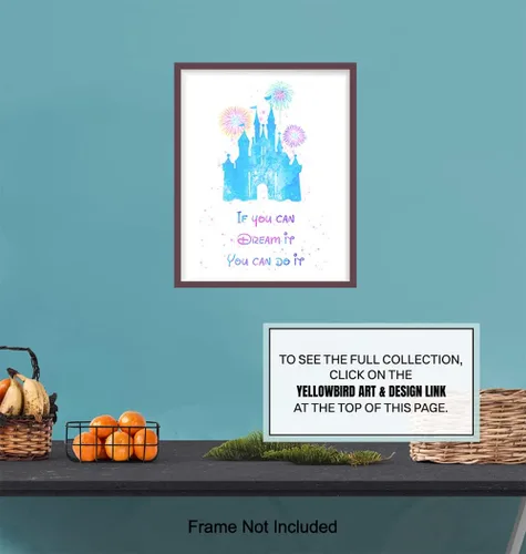 Vista 8 de World Castle - Juego de decoración de pared con cita inspiradora, decoración motivacional de habitación, póster impreso para dormitorio de niños