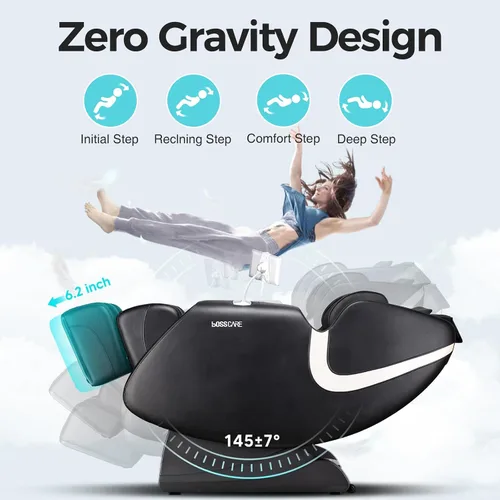 Vista 6 de 2025 Silla de masaje corporal completa, silla de masaje Shiatsu de gravedad cero con control de APP de IA, rodillo de pie, calentamiento de espalda