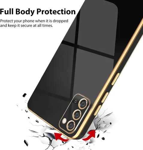 Vista 4 de Funda diseñada para Galaxy Note 20, borde dorado chapado para funda de TPU suave, protección a prueba de golpes, flexible, Samsung Galaxy Note 20