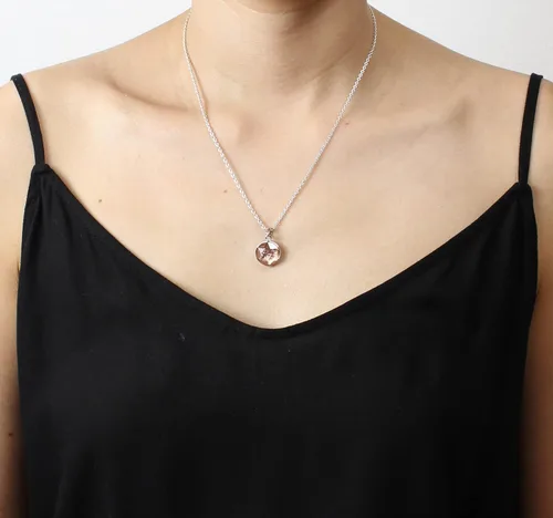 Vista 4 de COSUMOSU 925 Sterling Silver Meteorite Star Round Pendant for Women Men