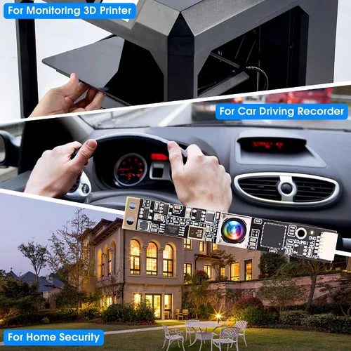 Vista 7 de ELP Cámara USB de enfoque automático de 16 MP con micrófono para computadora Mini UVC USB2.0 Lightburn Cámara Micro USB Seguridad PC Módulo de Lente