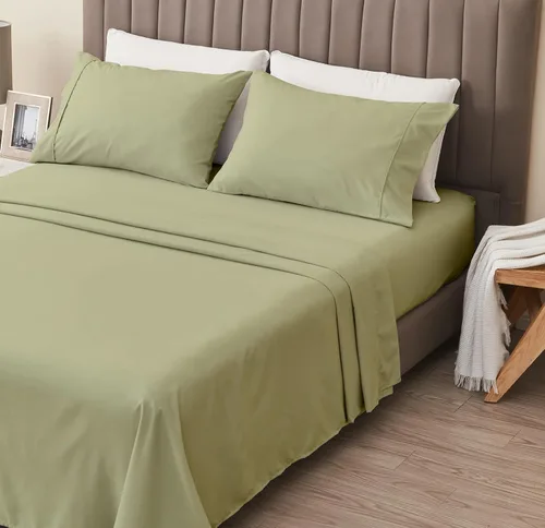 Vista 9 de Juego de sábanas de microfibra con rayas de 3 piezas tamaño individual - Sábanas y fundas de almohada de ropa de cama ultra suaves y cepilladas