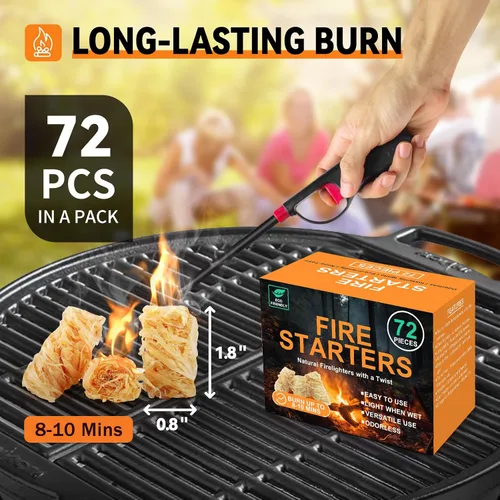 Vista 4 de Realcook - Iniciador de fuego natural para fogatas: iniciadores para todo clima - iniciadores de carbón sin olor para parrilla Hoguera Chimeneas