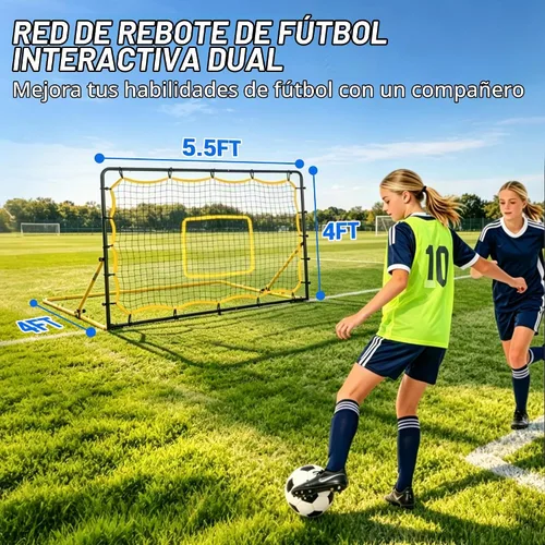 Vista 3 de 4-Angle Soccer Rebounder Net Portable Goal Rebound