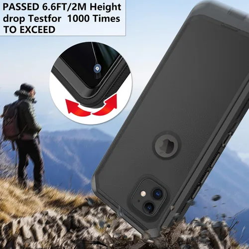 Vista 8 de Asuwish Funda de teléfono para iPhone 12 Mini 5.4, híbrida, resistente, a prueba de golpes, protección dura, a prueba de caídas, cuerpo completo