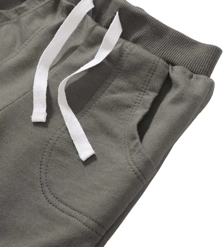 Vista 6 de SOBOWO Pantalones cortos deportivos de verano para bebés niños y niñas, paquete de 3 unidades, pantalones deportivos de algodón sólido, pantalones