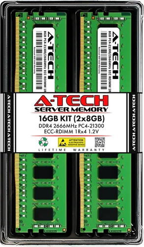 Vista 33 de A-Tech 4GB DDR4 2133MHz PC4-17000 ECC RDIMM 1Rx8 Single Rank 1.2V ECC Registered DIMM de 288 pines Módulo de actualización de memoria RAM