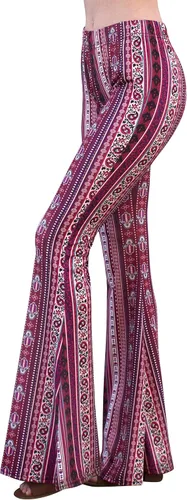 Vista 5 de Daisy Del Sol - Pantalones de yoga cómodos y elásticos de cintura alta, estilo boho de los 70 con parte inferior acampanada Baya